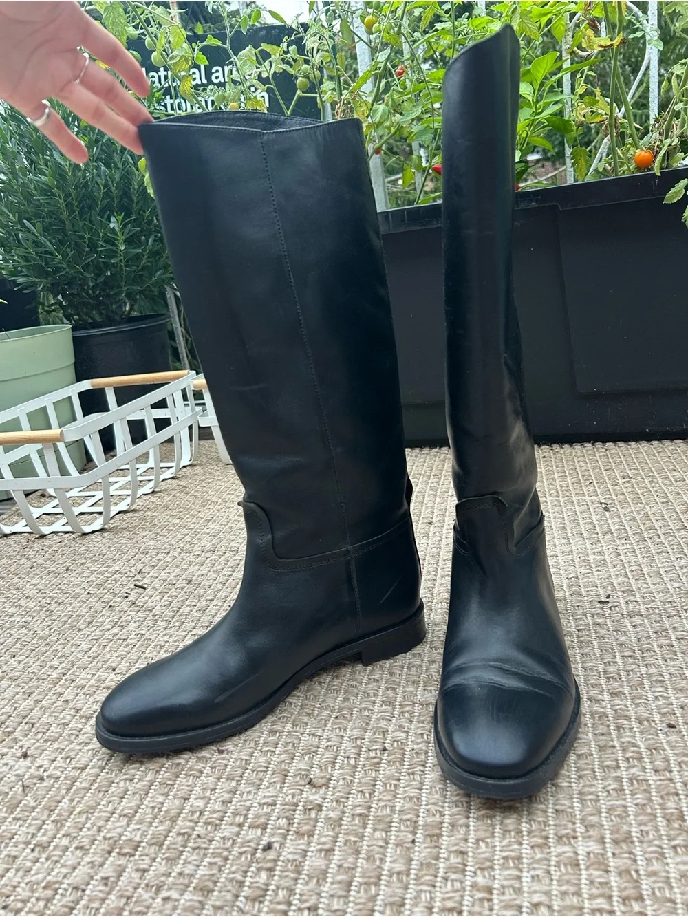 Massimo Dutti Black Leather Boots